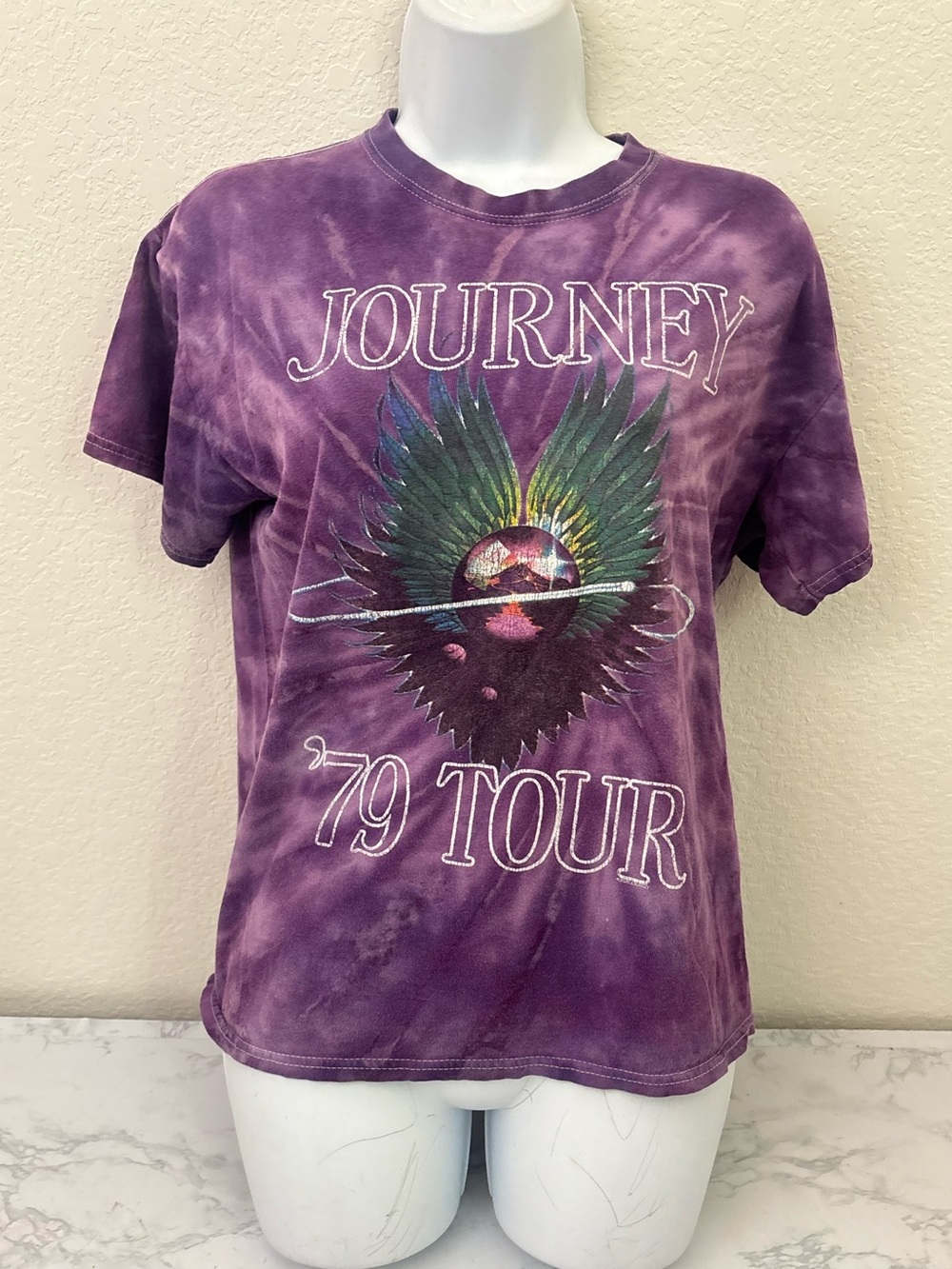 Officially Licensed Journey ‘79 Tour Purple Tie Dye Band T-Shirt Size M Tee